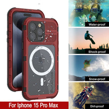 Load image into Gallery viewer, Coque étanche en aluminium pour iPhone 16 Pro Max Metal Extreme 2.0 Series IP68 avec protection d&#39;écran intégrée [rouge-noir]
