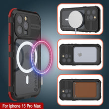 Load image into Gallery viewer, Coque étanche en aluminium pour iPhone 16 Pro Max Metal Extreme 2.0 Series IP68 avec protection d&#39;écran intégrée [noir-rouge]
