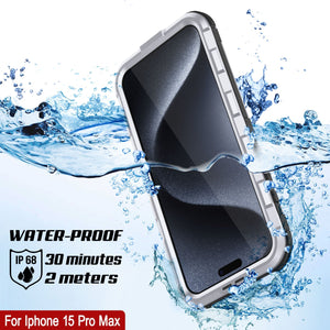 Coque étanche en aluminium pour iPhone 16 Pro Max Metal Extreme 2.0 Series IP68 avec protection d'écran intégrée [Blanc]