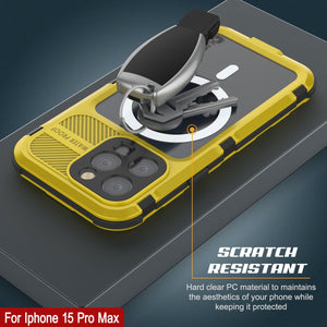 Coque étanche en aluminium pour iPhone 16 Pro Max Metal Extreme 2.0 Series IP68 avec protection d'écran intégrée [Jaune]