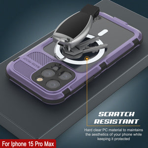 Coque étanche en aluminium pour iPhone 16 Pro Max Metal Extreme 2.0 Series IP68 avec protection d'écran intégrée [Violet]