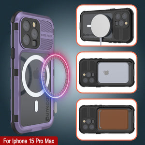 Coque étanche en aluminium pour iPhone 16 Pro Max Metal Extreme 2.0 Series IP68 avec protection d'écran intégrée [Violet]