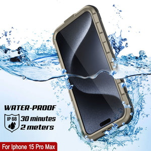 Coque étanche en aluminium pour iPhone 16 Pro Max Metal Extreme 2.0 Series IP68 avec protecteur d'écran intégré [Or]