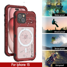 Load image into Gallery viewer, Coque étanche en aluminium pour iPhone 16 Metal Extreme 2.0 Series IP68 avec protection d&#39;écran intégrée [rouge-noir]
