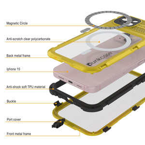 Coque étanche en aluminium pour iPhone 16 Metal Extreme 2.0 Series IP68 avec protection d'écran intégrée [Jaune]