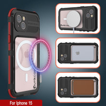 Load image into Gallery viewer, Coque étanche en aluminium pour iPhone 16 Metal Extreme 2.0 Series IP68 avec protection d&#39;écran intégrée [noir-rouge]
