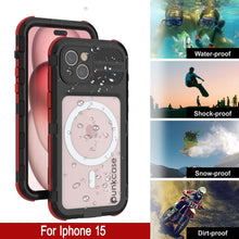 Load image into Gallery viewer, Coque étanche en aluminium pour iPhone 16 Metal Extreme 2.0 Series IP68 avec protection d&#39;écran intégrée [noir-rouge]
