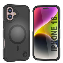 Load image into Gallery viewer, Coque PunkCase pour iPhone 16, [Série Spartan 2.0] Coque robuste et transparente avec protecteur d&#39;écran intégré [Noir]
