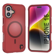 Charger l&#39;image dans la galerie, Coque PunkCase pour iPhone 16, [Série Spartan 2.0] Coque robuste et transparente avec protecteur d&#39;écran intégré [rouge]
