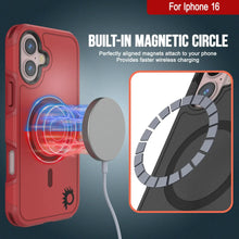 Charger l&#39;image dans la galerie, Coque PunkCase pour iPhone 16, [Série Spartan 2.0] Coque robuste et transparente avec protecteur d&#39;écran intégré [rouge]
