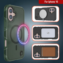 Charger l&#39;image dans la galerie, Coque PunkCase pour iPhone 16, [Série Spartan 2.0] Coque robuste et transparente avec protecteur d&#39;écran intégré [vert foncé]
