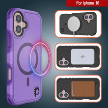 Charger l&#39;image dans la galerie, Coque PunkCase pour iPhone 16, [Série Spartan 2.0] Coque robuste et transparente avec protecteur d&#39;écran intégré [violet]
