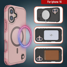 Charger l&#39;image dans la galerie, Coque PunkCase pour iPhone 16, [Série Spartan 2.0] Coque robuste et transparente avec protecteur d&#39;écran intégré [rose]
