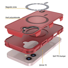 Charger l&#39;image dans la galerie, Coque PunkCase pour iPhone 16, [Série Spartan 2.0] Coque robuste et transparente avec protecteur d&#39;écran intégré [rouge]
