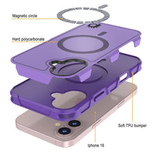 Charger l&#39;image dans la galerie, Coque PunkCase pour iPhone 16, [Série Spartan 2.0] Coque robuste et transparente avec protecteur d&#39;écran intégré [violet]
