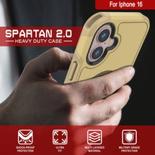 Charger l&#39;image dans la galerie, Coque PunkCase pour iPhone 16, [Série Spartan 2.0] Coque robuste et transparente avec protecteur d&#39;écran intégré [jaune]
