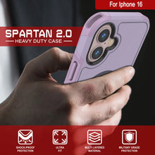 Charger l&#39;image dans la galerie, Coque PunkCase pour iPhone 16, [Série Spartan 2.0] Coque robuste et transparente avec protecteur d&#39;écran intégré [lilas]
