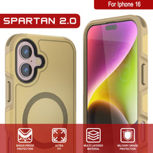 Charger l&#39;image dans la galerie, Coque PunkCase pour iPhone 16, [Série Spartan 2.0] Coque robuste et transparente avec protecteur d&#39;écran intégré [jaune]
