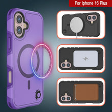 Charger l&#39;image dans la galerie, Coque PunkCase pour iPhone 16 Plus, [Série Spartan 2.0] Coque robuste et transparente avec protecteur d&#39;écran intégré [violet]
