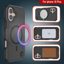 Charger l&#39;image dans la galerie, Coque PunkCase pour iPhone 16 Plus, [Série Spartan 2.0] Coque robuste et transparente avec protecteur d&#39;écran intégré [Noir]
