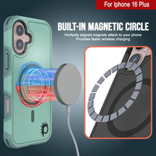 Load image into Gallery viewer, Coque PunkCase pour iPhone 16 Plus, [Série Spartan 2.0] Coque robuste et transparente avec protecteur d&#39;écran intégré [bleu sarcelle]
