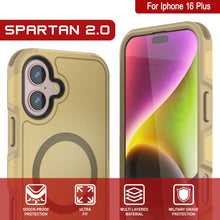 Charger l&#39;image dans la galerie, Coque PunkCase pour iPhone 16 Plus, [Série Spartan 2.0] Coque robuste et transparente avec protecteur d&#39;écran intégré [jaune]
