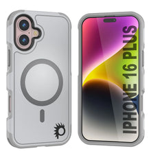 Charger l&#39;image dans la galerie, Coque PunkCase pour iPhone 16 Plus, [Série Spartan 2.0] Coque robuste et transparente avec protecteur d&#39;écran intégré [blanc]
