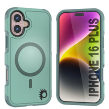 Load image into Gallery viewer, Coque PunkCase pour iPhone 16 Plus, [Série Spartan 2.0] Coque robuste et transparente avec protecteur d&#39;écran intégré [bleu sarcelle]
