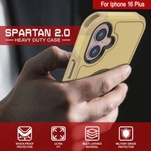 Charger l&#39;image dans la galerie, Coque PunkCase pour iPhone 16 Plus, [Série Spartan 2.0] Coque robuste et transparente avec protecteur d&#39;écran intégré [jaune]
