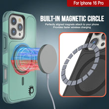 Load image into Gallery viewer, Coque PunkCase pour iPhone 16 Pro, [Série Spartan 2.0] Coque robuste et transparente avec protecteur d&#39;écran intégré [bleu sarcelle]
