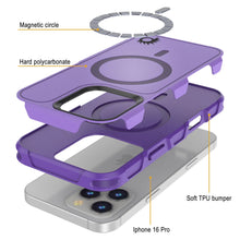 Load image into Gallery viewer, Coque PunkCase pour iPhone 16 Pro, [Série Spartan 2.0] Coque robuste et transparente avec protecteur d&#39;écran intégré [violet]
