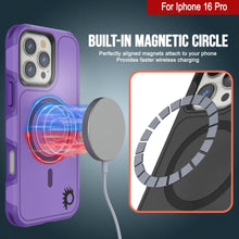 Load image into Gallery viewer, Coque PunkCase pour iPhone 16 Pro, [Série Spartan 2.0] Coque robuste et transparente avec protecteur d&#39;écran intégré [violet]
