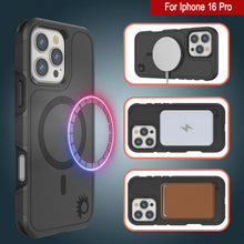 Load image into Gallery viewer, Coque PunkCase pour iPhone 16 Pro, [Série Spartan 2.0] Coque robuste et transparente avec protecteur d&#39;écran intégré [Noir]
