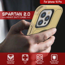 Load image into Gallery viewer, Coque PunkCase pour iPhone 16 Pro, [Série Spartan 2.0] Coque robuste et transparente avec protecteur d&#39;écran intégré [jaune]
