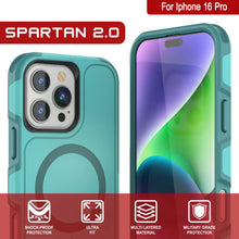 Charger l&#39;image dans la galerie, Coque PunkCase pour iPhone 16 Pro, [Série Spartan 2.0] Coque robuste et transparente avec protecteur d&#39;écran intégré [Bleu]
