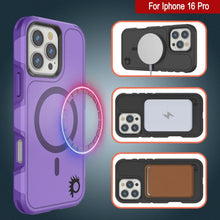 Load image into Gallery viewer, Coque PunkCase pour iPhone 16 Pro, [Série Spartan 2.0] Coque robuste et transparente avec protecteur d&#39;écran intégré [violet]
