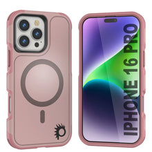 Load image into Gallery viewer, Coque PunkCase pour iPhone 16 Pro, [Série Spartan 2.0] Coque robuste et transparente avec protecteur d&#39;écran intégré [rose]
