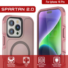 Load image into Gallery viewer, Coque PunkCase pour iPhone 16 Pro, [Série Spartan 2.0] Coque robuste et transparente avec protecteur d&#39;écran intégré [rose]
