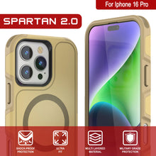 Load image into Gallery viewer, Coque PunkCase pour iPhone 16 Pro, [Série Spartan 2.0] Coque robuste et transparente avec protecteur d&#39;écran intégré [jaune]
