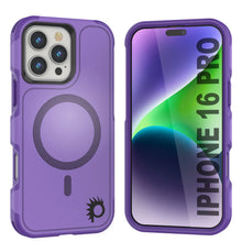 Load image into Gallery viewer, Coque PunkCase pour iPhone 16 Pro, [Série Spartan 2.0] Coque robuste et transparente avec protecteur d&#39;écran intégré [violet]
