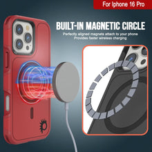 Load image into Gallery viewer, Coque PunkCase pour iPhone 16 Pro, [Série Spartan 2.0] Coque robuste et transparente avec protecteur d&#39;écran intégré [rouge]
