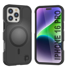 Load image into Gallery viewer, Coque PunkCase pour iPhone 16 Pro, [Série Spartan 2.0] Coque robuste et transparente avec protecteur d&#39;écran intégré [Noir]
