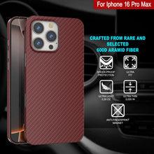 Charger l&#39;image dans la galerie, Coque en fibre de carbone Punkcase pour iPhone 16 Pro Max [Série AramidShield] Kevlar ultra fin et léger [Rouge]
