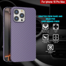 Load image into Gallery viewer, Coque en fibre de carbone Punkcase pour iPhone 16 Pro Max [Série AramidShield] Kevlar ultra fin et léger [Lilas]
