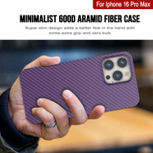 Load image into Gallery viewer, Coque en fibre de carbone Punkcase pour iPhone 16 Pro Max [Série AramidShield] Kevlar ultra fin et léger [Violet]
