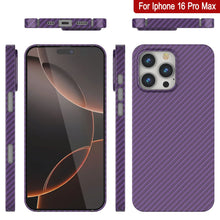 Load image into Gallery viewer, Coque en fibre de carbone Punkcase pour iPhone 16 Pro Max [Série AramidShield] Kevlar ultra fin et léger [Violet]
