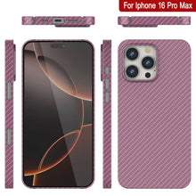 Load image into Gallery viewer, Coque en fibre de carbone Punkcase pour iPhone 16 Pro Max [Série AramidShield] Kevlar ultra fin et léger [Rose]
