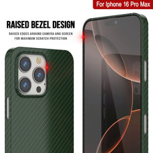 Load image into Gallery viewer, Coque en fibre de carbone Punkcase pour iPhone 16 Pro Max [Série AramidShield] Kevlar ultra fin et léger [Vert]
