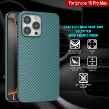 Charger l&#39;image dans la galerie, Coque en fibre de carbone Punkcase pour iPhone 16 Pro Max [Série AramidShield] Kevlar ultra fin et léger [Teal]
