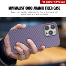 Load image into Gallery viewer, Coque en fibre de carbone Punkcase pour iPhone 16 Pro Max [Série AramidShield] Kevlar ultra fin et léger [Lilas]
